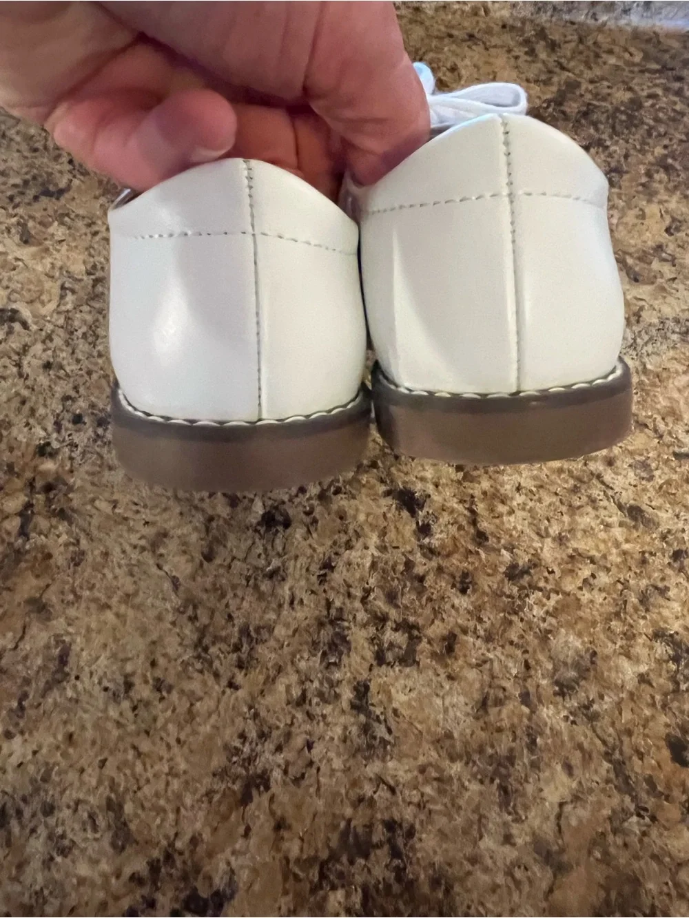 FootMates White and Beige Lace-Up Kids Dress Shoes